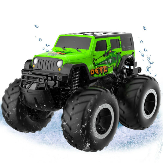 Amphibious Remote Control Car All Terrain Off-Road Waterproof RC Monster Truck for Kids (Green) EXHOBBY Dealer.