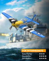 VOLANTEXRC 4-CH Airplanes P51 Mustang WWII Remote Control Airplane for Beginners with Xpilot Stabilization System （Blue）