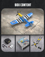 VOLANTEXRC 4-CH Airplanes P51 Mustang WWII Remote Control Airplane for Beginners with Xpilot Stabilization System （Blue）