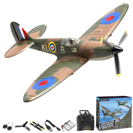 VOLANTEXRC Spitfire 4ch Remote Control Airplane for Beginners with Xpilot Stabilization System