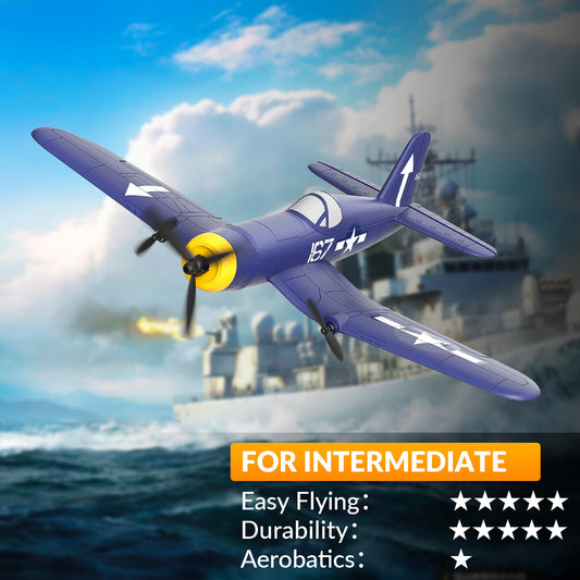 VOLANTEXRC 3-CH Airplanes BF109 WWII Remote Control Airplane for Beginners with Gyro Stabilization System