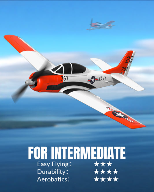 VOLANTEXRC T28 Trojan 4ch RC Trainer Airplane for Beginners with Xpilot Stabilization System （White）