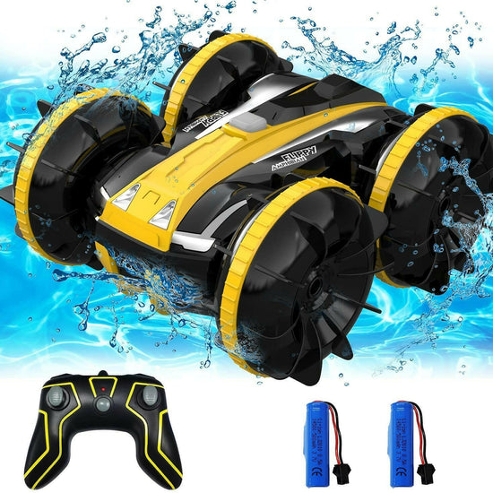 VOLANTEXRC All Terrain Amphibious Waterproof RC Monster Truck Stunt Car (Yellow) - EXHOBBY