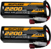 SUPULSE 2pcs 14.8V 4S 2200mAh 50C Lipo Battery with T Plug - EXHOBBY