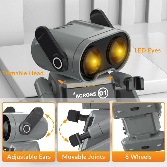 STEMTRON Rechargeable RC Robot Toys with Auto Demo, Dance Moves, Music for Kids (Black) EXHOBBY Dealer.