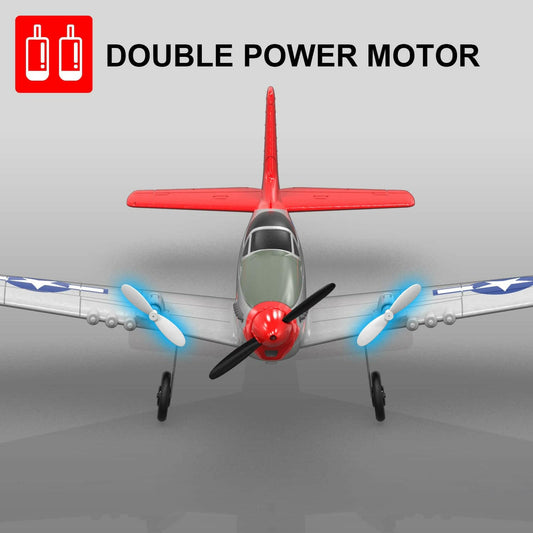 VOLANTEXRC P-51D Mustang 2-Ch Beginner Airplane with Gyro Stabilizer (762-3) RTF - EXHOBBY