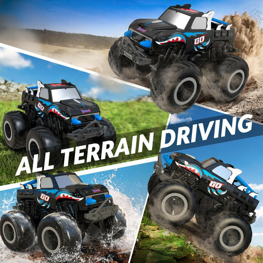 STEMTRON Amphibious Remote Control Car 1:20 All Terrain Off-Road Waterproof RC Monster Truck(Blue） EXHOBBY Dealer.