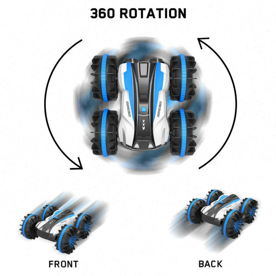 VOLANTEXRC All Terrain Amphibious Waterproof RC Monster Truck Stunt Car （blue） - EXHOBBY