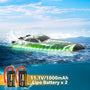 VOLANTEXRC Arrobolt Lumen S Brushless 35+MPH Fast RC Boat for Lakes Green