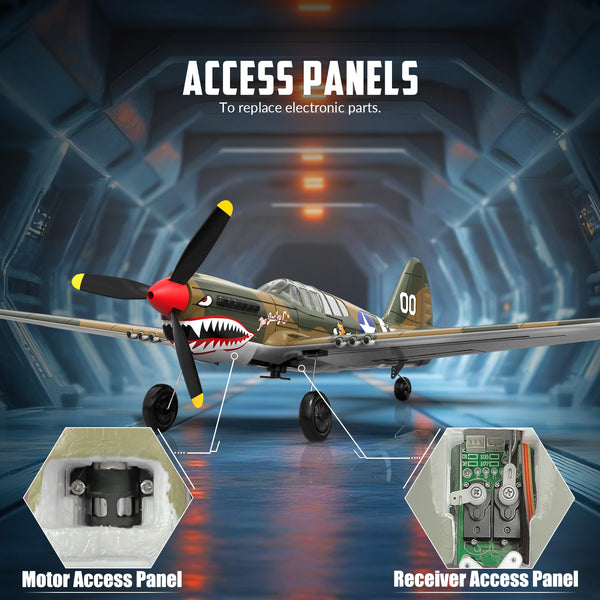 VOLANTEXRC Warhawk P40 Remote Control Airplane for Beginners with Xpilot Stabilization System