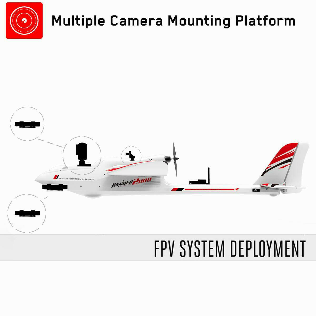 VOLANTEXRC Ranger 2000 5 Channel FPV Airplane with 2 Meter