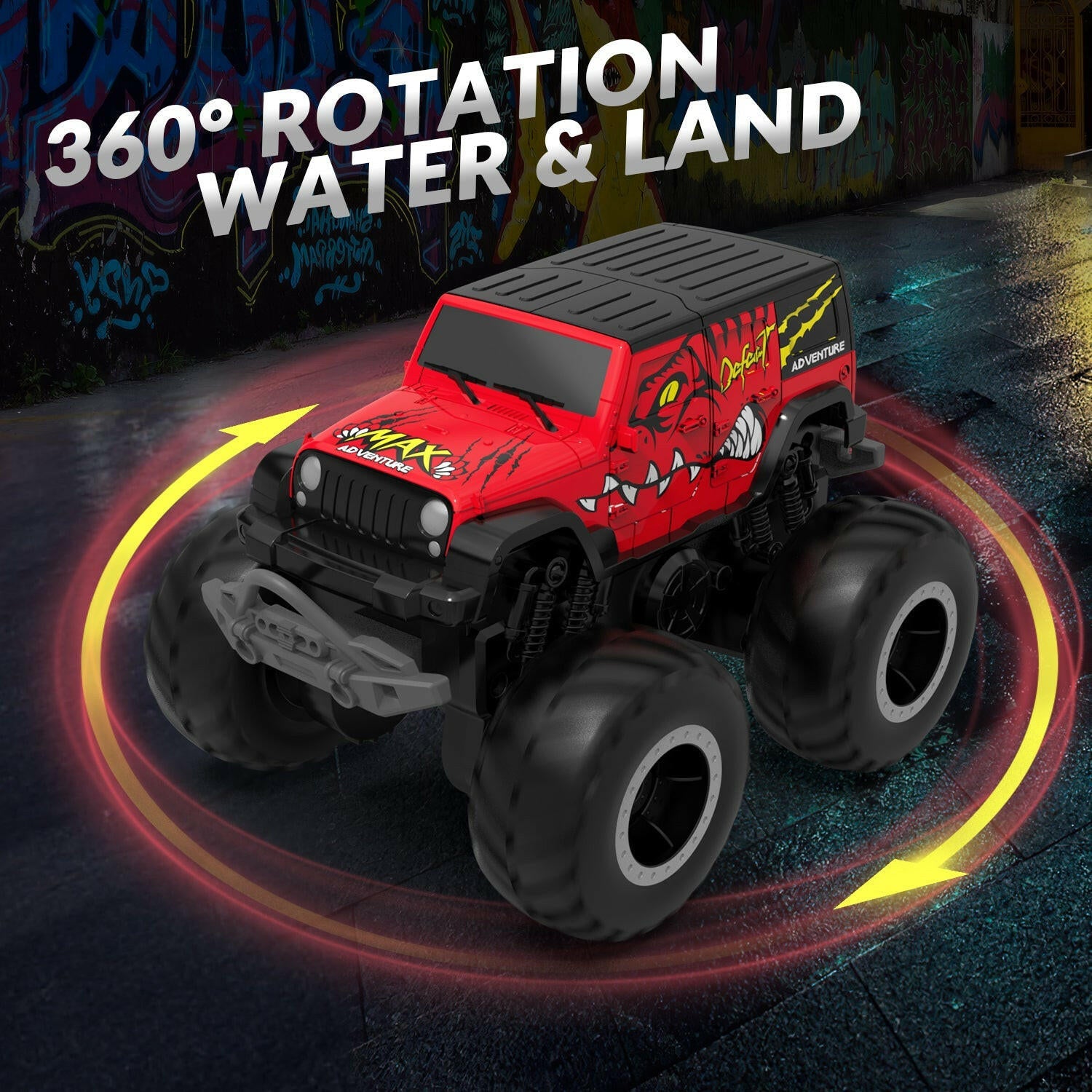 STEMTRON Amphibious Remote Control Car 1:20 All Terrain Off-Road Waterproof RC Monster Truck(Red) EXHOBBY Dealer.