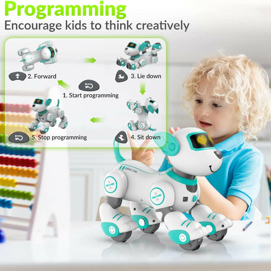 STEMTRON Programmable Interactive & Smart Dancing Remote Control Robot Dog Toy(Blue) EXHOBBY Dealer.
