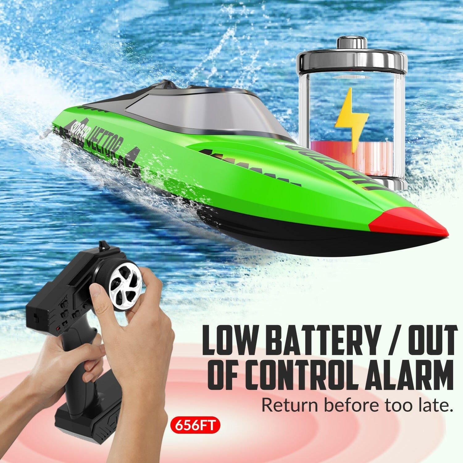 VectorSR65B High-Speed Brushless RC Boat 37MPH Self-righting Reverse RTR EXHOBBY Dealer.