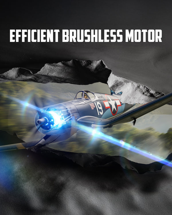 F4U 500mm RC Foam Airplane RTF with 2.4GHz Brushless Motor Gyro Stabilized for Beginners gift