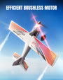 500mm RC Foam Airplane Trainstar Stunt RTF with 2.4GHz Brushless Motor Gyro Stabilized for Beginners (Orange)
