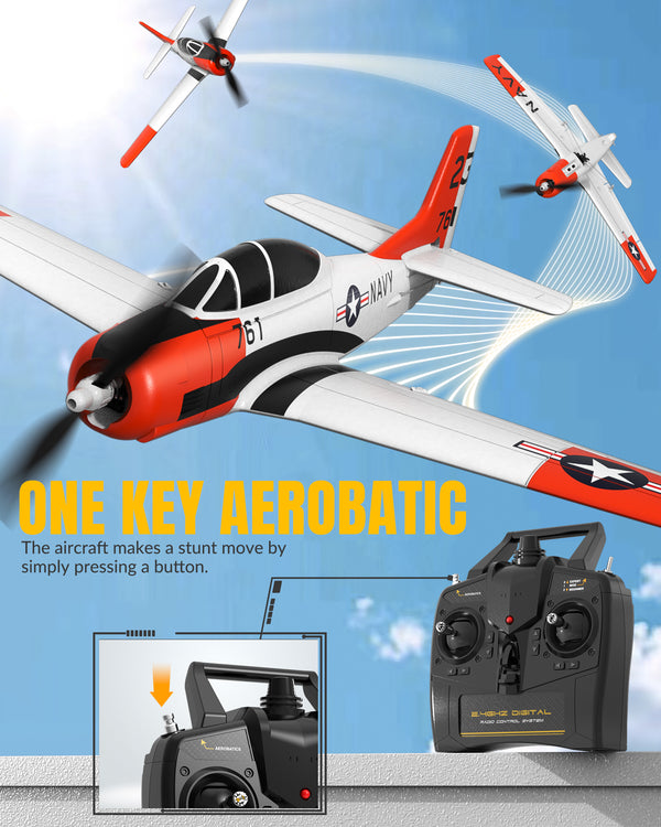VOLANTEXRC T28 Trojan 4ch RC Trainer Airplane for Beginners with Xpilot Stabilization System （White）