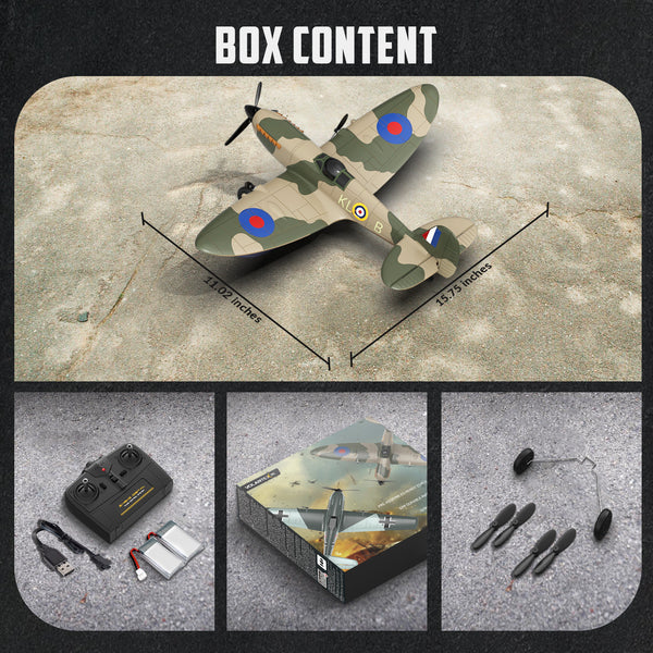 VOLANTEXRC 3-CH Airplanes Spitfire WWII Remote Control Airplane for Beginners with Gyro Stabilization System