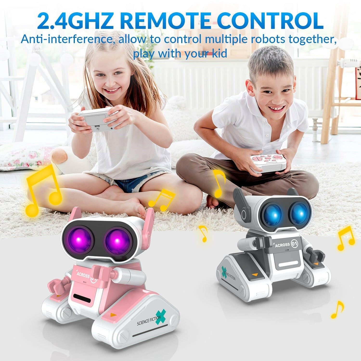 STEMTRON Rechargeable RC Robot Toys with Auto Demo, Dance Moves, Music for Kids (Pink) EXHOBBY Dealer.