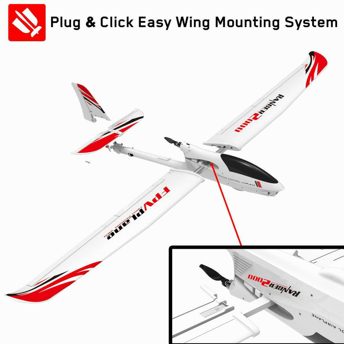 VOLANTEXRC Ranger 2000 5 Channel FPV Airplane with 2 Meter