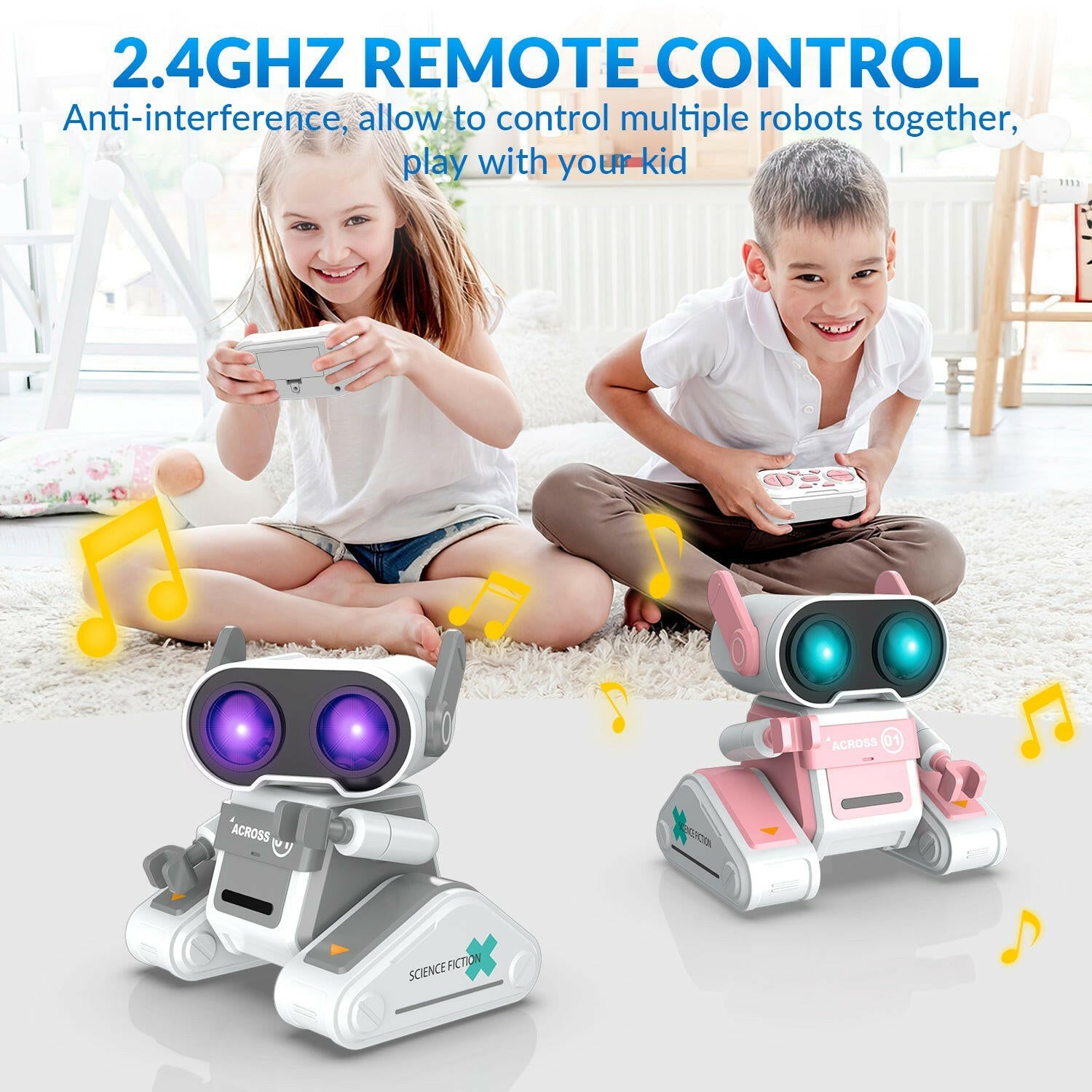 STEMTRON Rechargeable RC Robot Toys with Auto Demo, Dance Moves, Music for Kids (Grey) EXHOBBY Dealer.