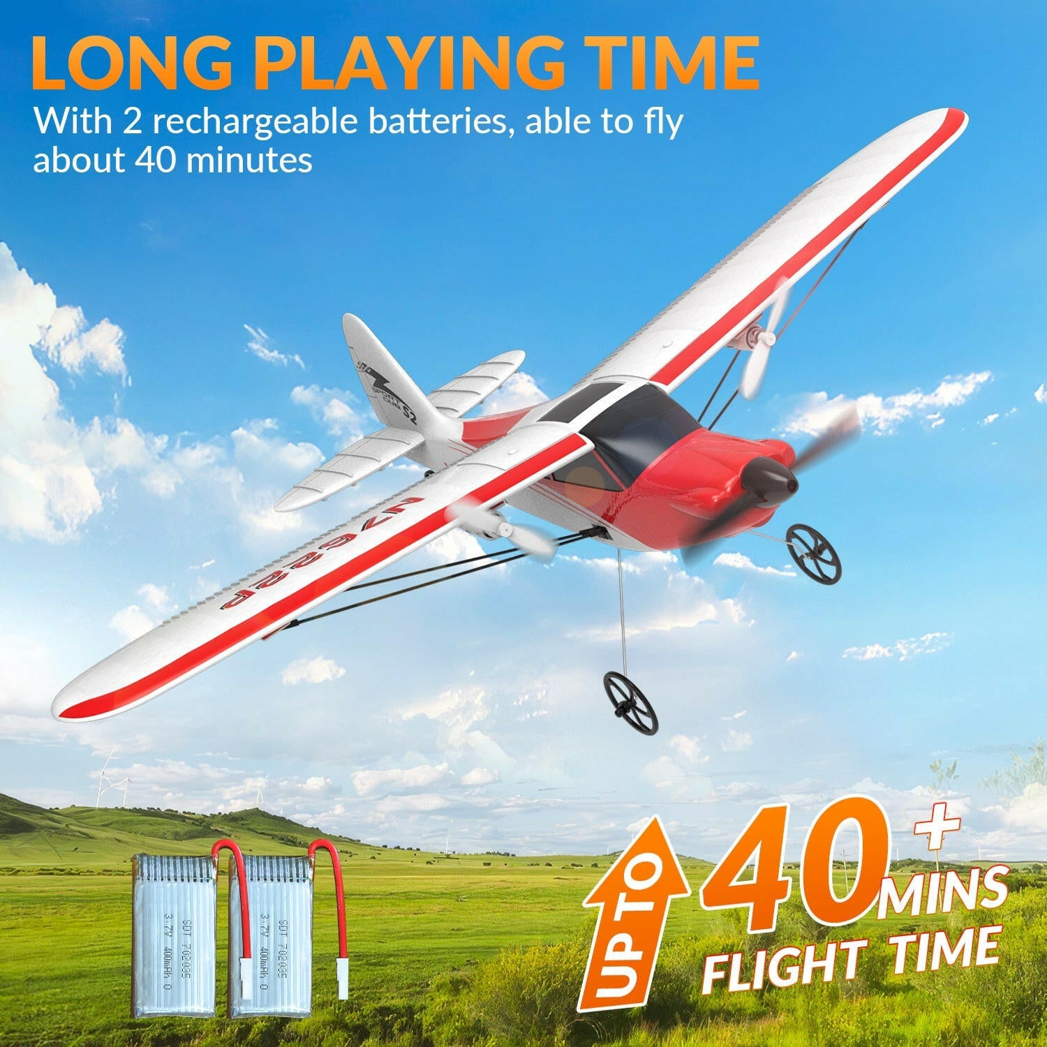 VOLANTEXRC Sport Cub 2channels Beginners RC Plane Gyro Stabilizer Easy Fly Remote Control Airplane EXHOBBY Dealer.