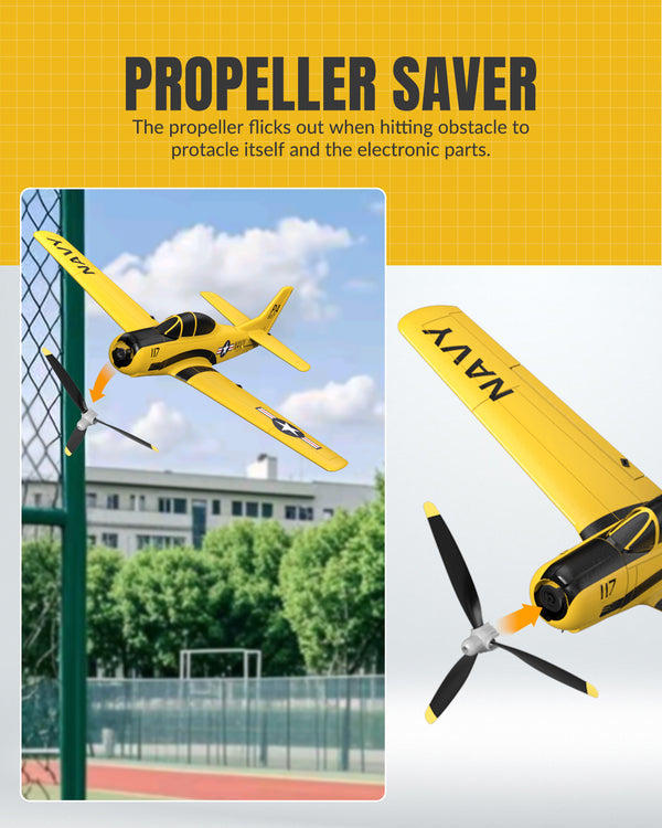 VOLANTEXRC T28 Trojan 4ch RC Trainer Airplane for Beginners with Xpilot Stabilization System （Yellow）