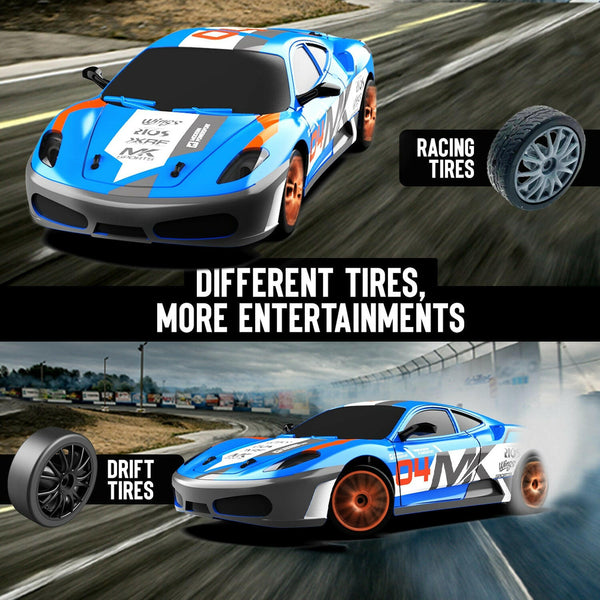 RACENT Speedster: 1:24 RC Car, 10MPH, LED, Drift Wheels EXHOBBY Dealer.