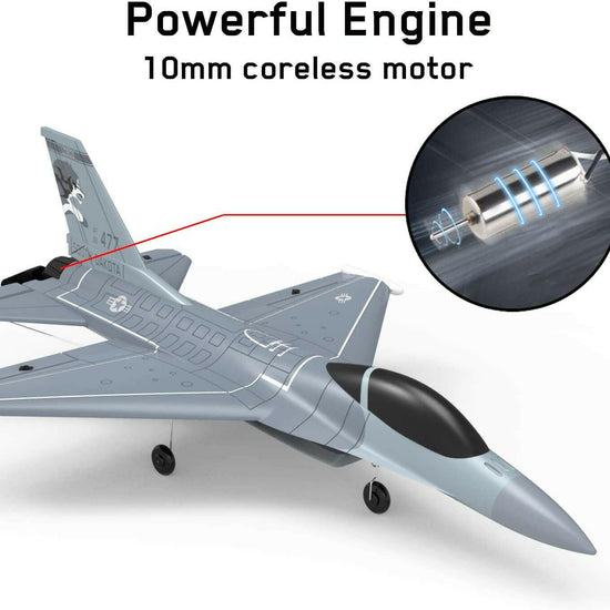 VOLANTEXRC 4-CH Jet F-16 Fighting Falcon RTF with Xpilot Stabilizer, Perfect for Beginners (761-10) - EXHOBBY