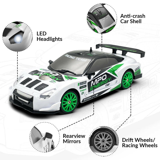 RACENT Drift King: 1:24 4WD RC, 10MPH, LED Lights EXHOBBY Dealer.