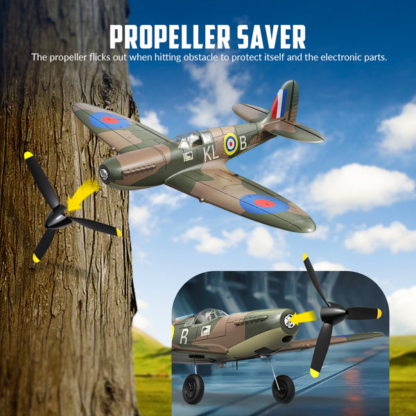 VOLANTEXRC Spitfire 4ch Remote Control Airplane for Beginners with Xpi