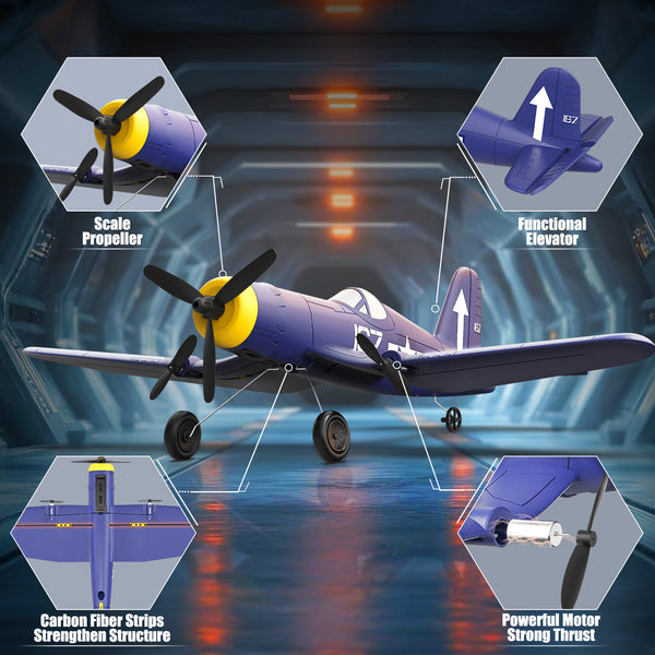 VOLANTEXRC 3-CH Airplanes BF109 WWII Remote Control Airplane for Beginners with Gyro Stabilization System