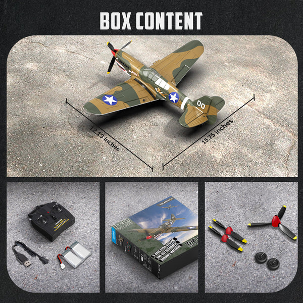 VOLANTEXRC Warhawk P40 Remote Control Airplane for Beginners with Xpilot Stabilization System