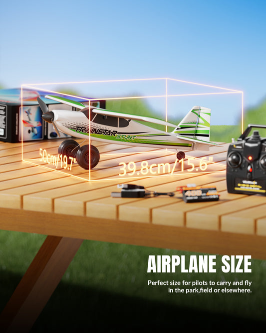 RC Foam Airplane Trainstar Stunt 500mm Wingspan RTF with 2.4GHz Brushless Motor and Gyro (Green)