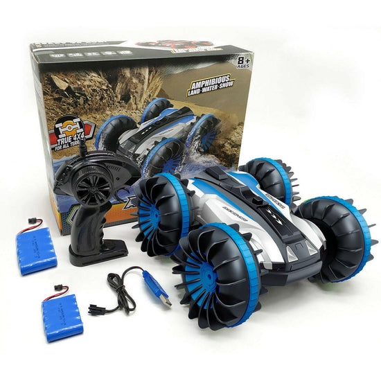 VOLANTEXRC All Terrain Amphibious Waterproof RC Monster Truck Stunt Car （blue） - EXHOBBY
