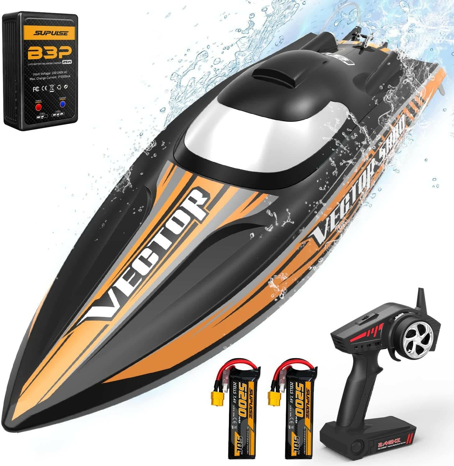 Vector SR80 Brushless 45mph High Speed Boat with Auto Roll Back Functi ...