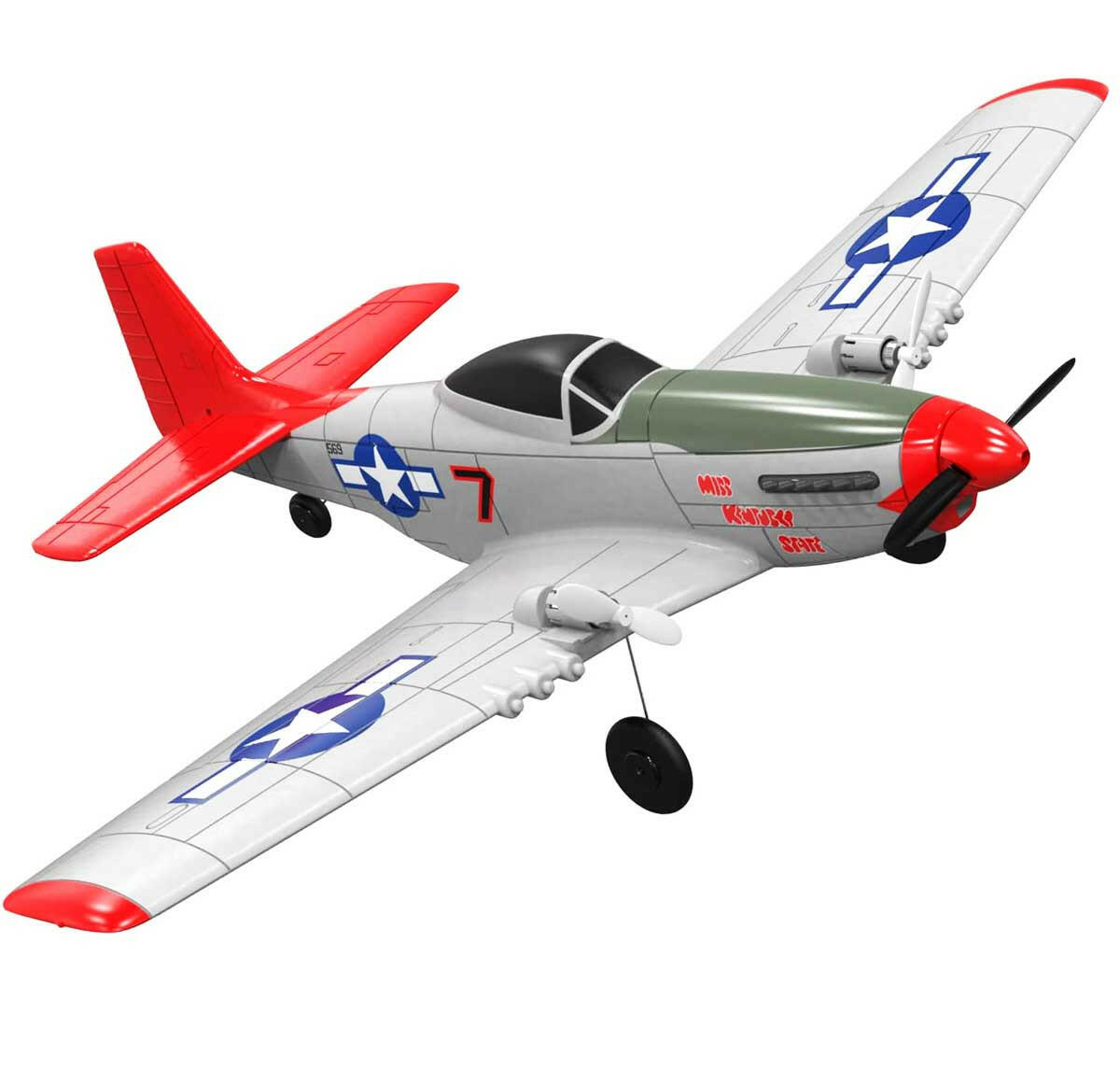 VOLANTEXRC Mustang P51D 2ch Beginner RC Airplane for kids Gyro Stabilizer Easy Fly EXHOBBY Dealer.