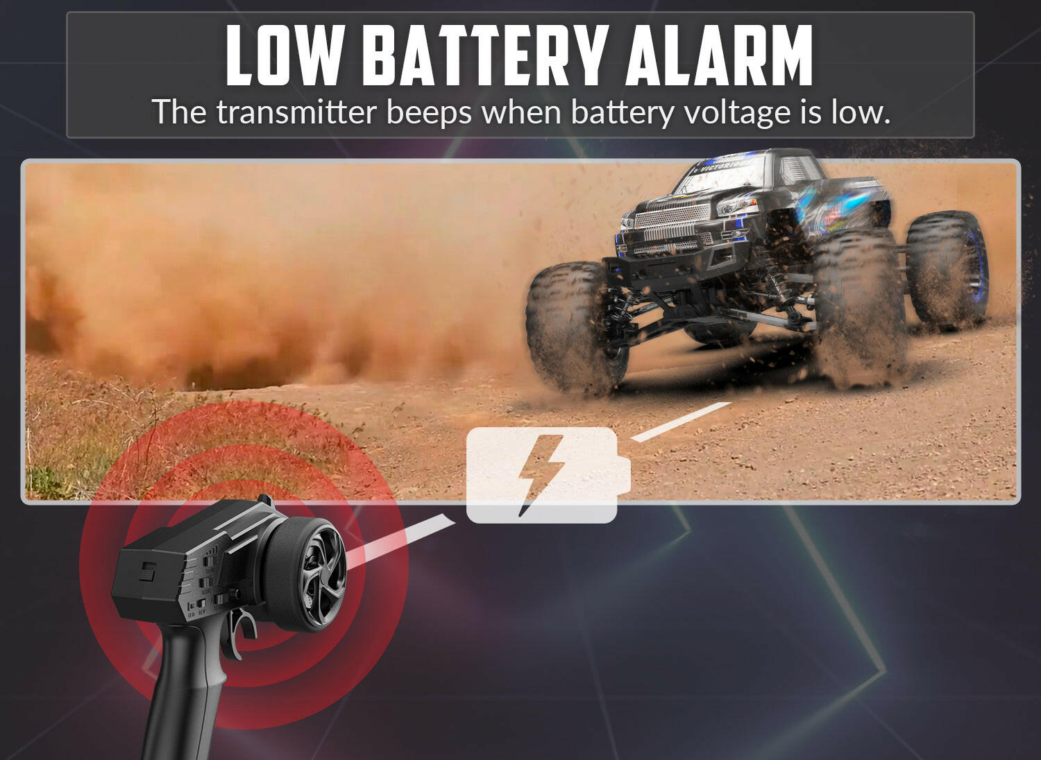 Racent Crossy Remote Control 4x4 RC Truck 1/16 Scale 30mph Fast High Speed 4WD Off Road （With Red Car Shell） EXHOBBY Dealer.