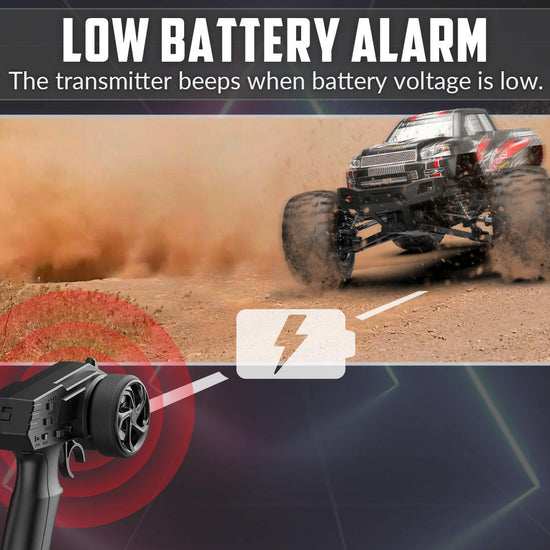 Racent 1:16 Remote Control Car 30MPH High Speed 4WD Off-Road RC Monster Truck Red (With Green Car Shell) EXHOBBY Dealer.