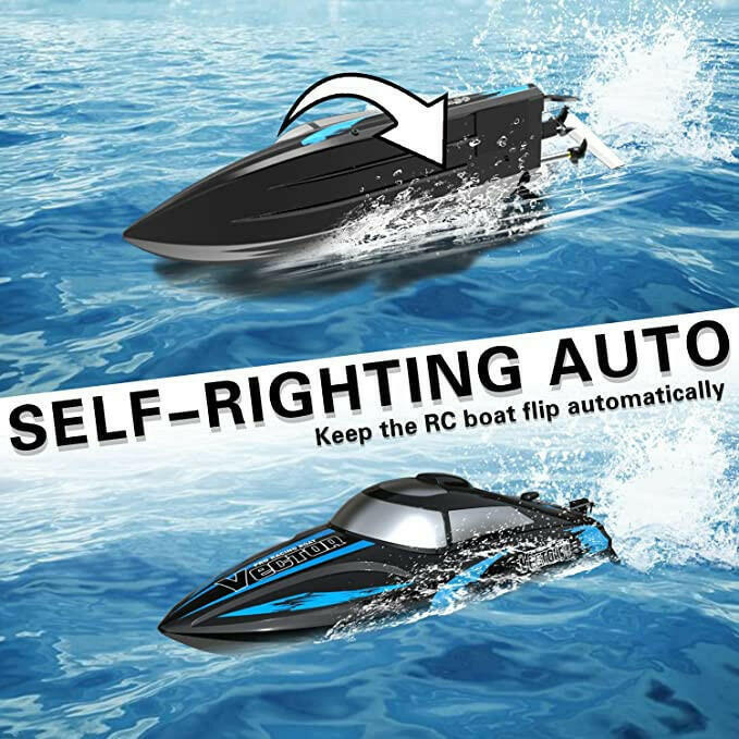 VOLANTEXRC Vector30 Mini Self Righting RC Pool Boat for Kids and Adults RTR Black EXHOBBY Dealer.