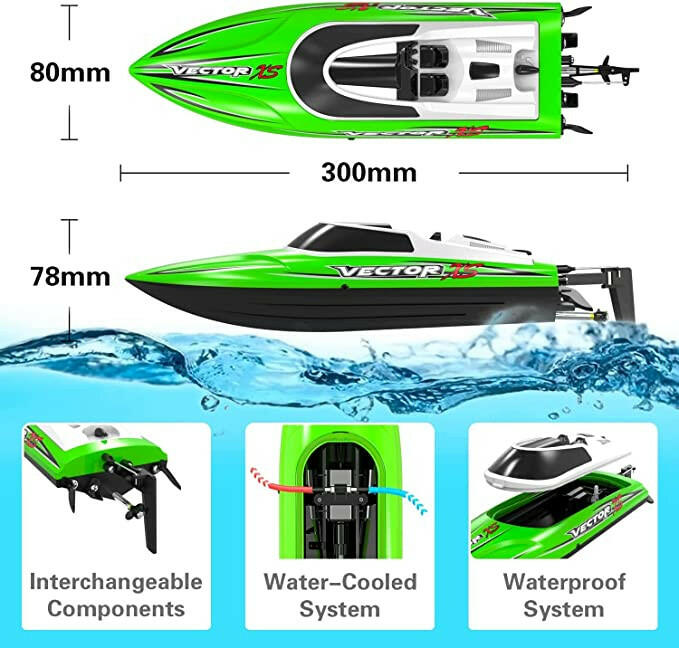 VOLANTEXRC Vector XS RC Boat For Kids Play in Pool with Auto Roll Back Great Gift Boat EXHOBBY Dealer.