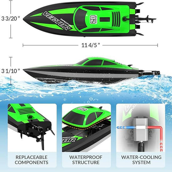 VOLANTEXRC RC Electric Boat 795-6 Green with Lights-EXHOBBY