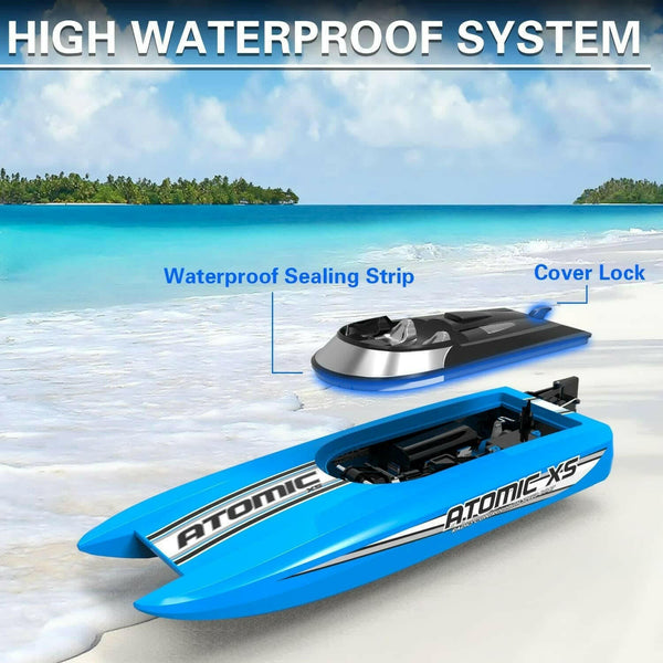 VOLANTEXRC Atomic XS Remote Control Boat with 2 Batteries & Reverse Function (795-5 Blue).