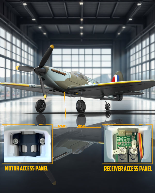 VOLANTEXRC Spitfire Scale Warbird RC Airplane for Beginners with Xpilot Stabilization System