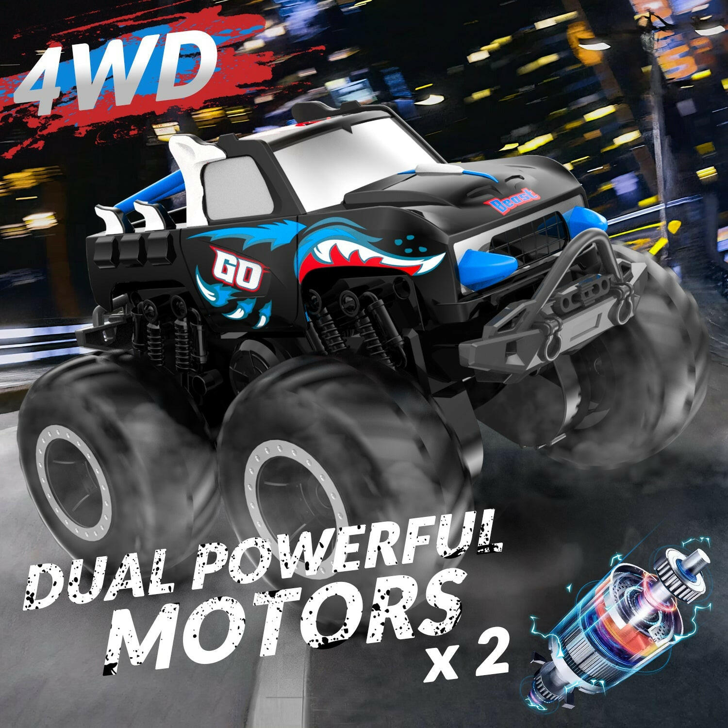 STEMTRON Amphibious Remote Control Car 1:20 All Terrain Off-Road Waterproof RC Monster Truck(Blue） EXHOBBY Dealer.