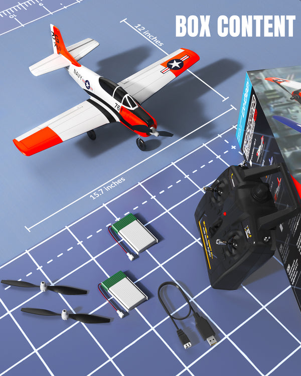 VOLANTEXRC T28 Trojan 4ch RC Trainer Airplane for Beginners with Xpilot Stabilization System （White）
