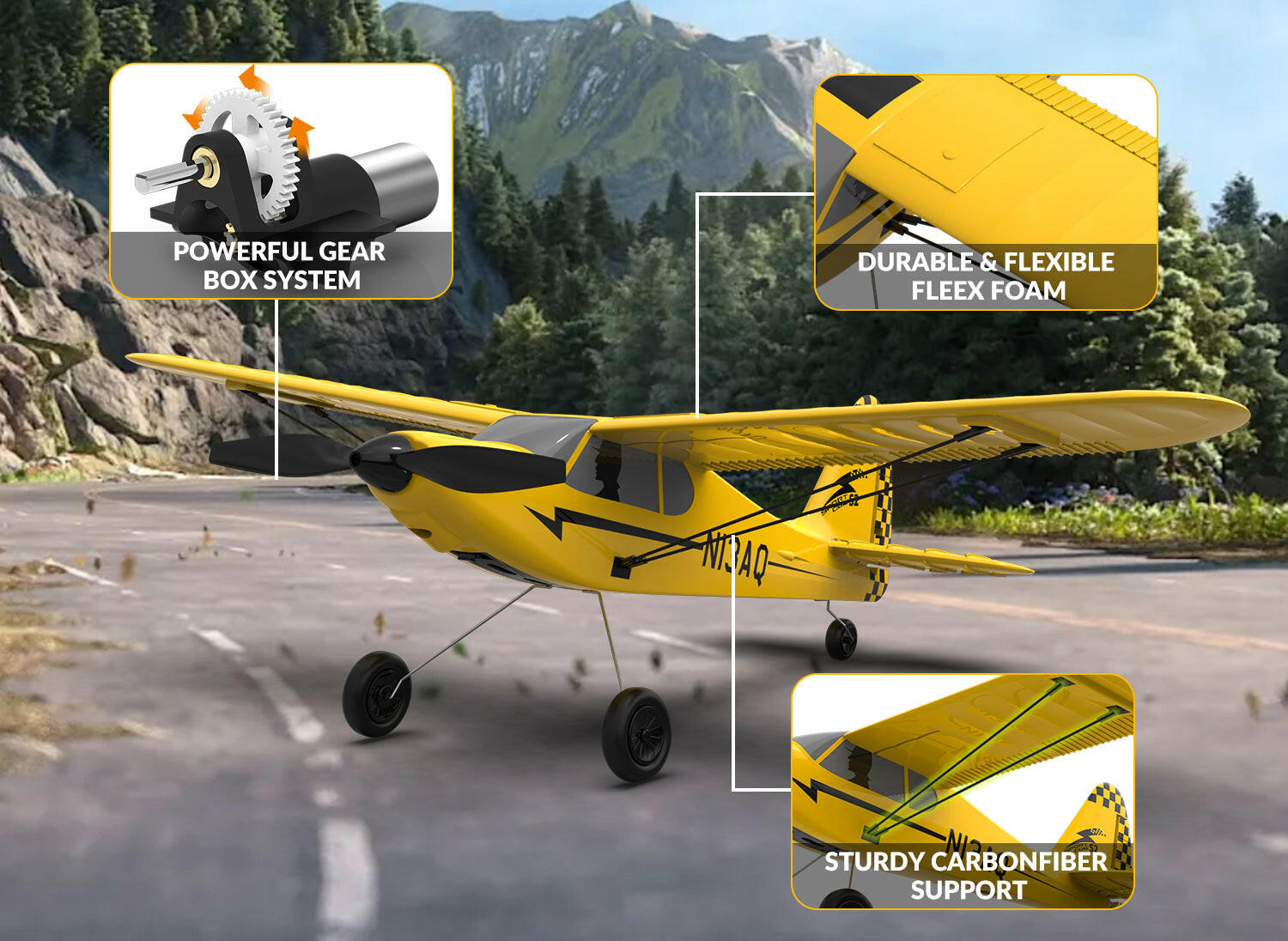 VOLANTEXRC Sport Cub 3ch Remote Control Airplane for Beginners Xpilot Stabilizer Easy Fly EXHOBBY Dealer.