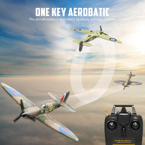 VOLANTEXRC Spitfire 4ch Remote Control Airplane for Beginners with Xpi