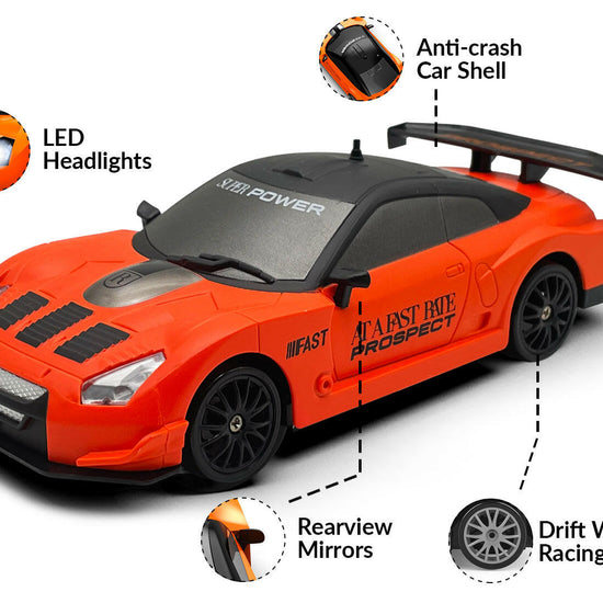 RACENT Blaze Racer: 1:24 Scale RC, 10MPH, LEDs, Drift EXHOBBY Dealer.