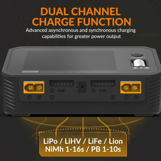 SUPULSE M6DAC-High-Speed Dual Lipo Charger for Diverse Batteries